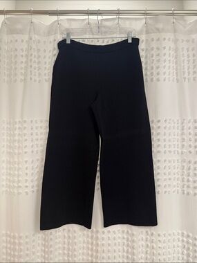 St. John Black Wide-Leg Pull-On Pants for Women